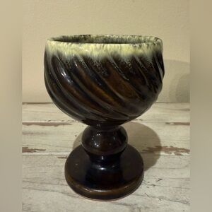 Hull, F5, USA, forest green, Imperial Swirl, goblet/ planter, 1940's
